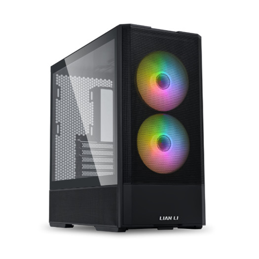 LIAN LI LANCOOL 207 Compact ATX RGB Gaming Computer Case, Airflow Optimized Mesh Panels Tower Chassis w/ 2x140mm ARGB,2x120mm PWM Fans Pre-Installed, USB Type-C Port, Tempered Glass Side Panel (Black)